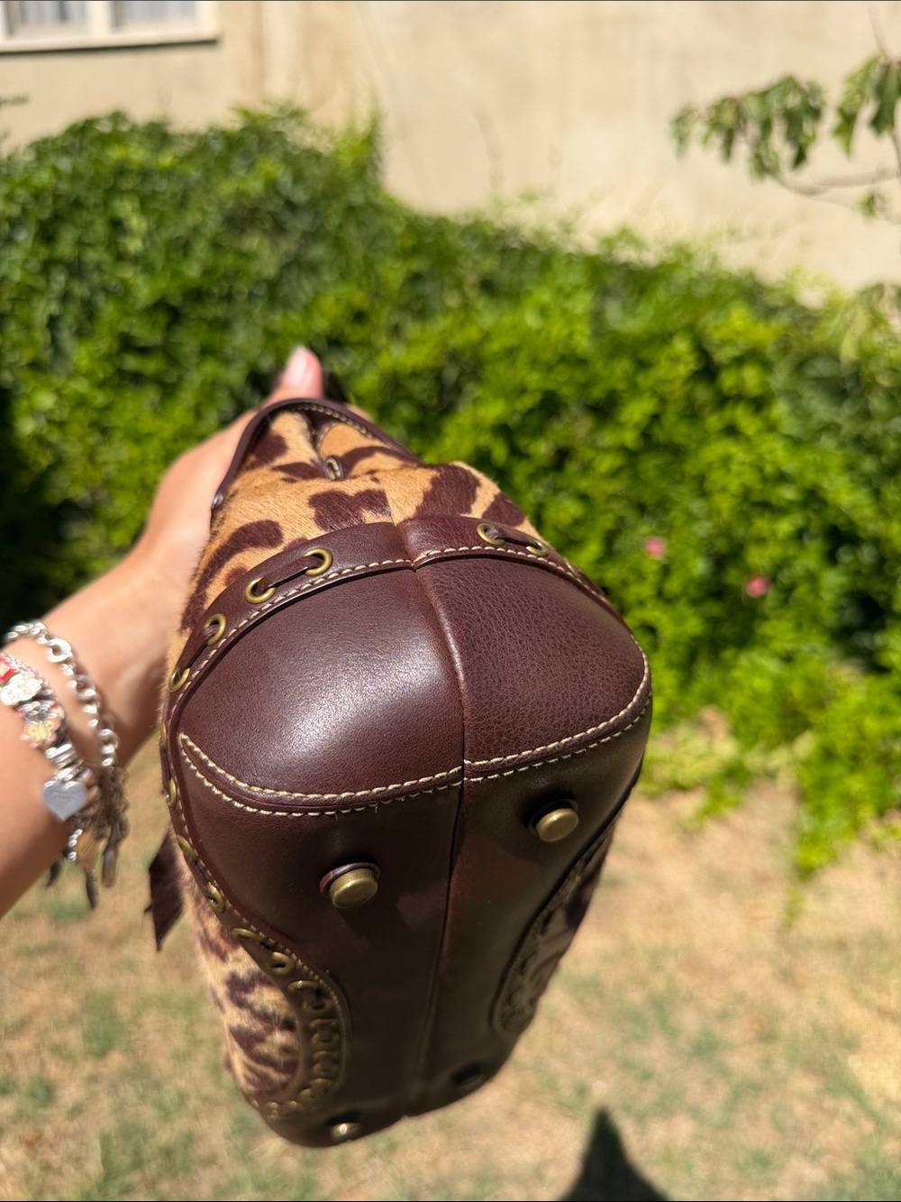 HTF Rare Vintage Coach Madison Ocelot haircalf suede bag & matching wristlet - Picture 9 of 17